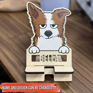Pet Lover - Paws Up! - Personalized Wooden Phone Holder