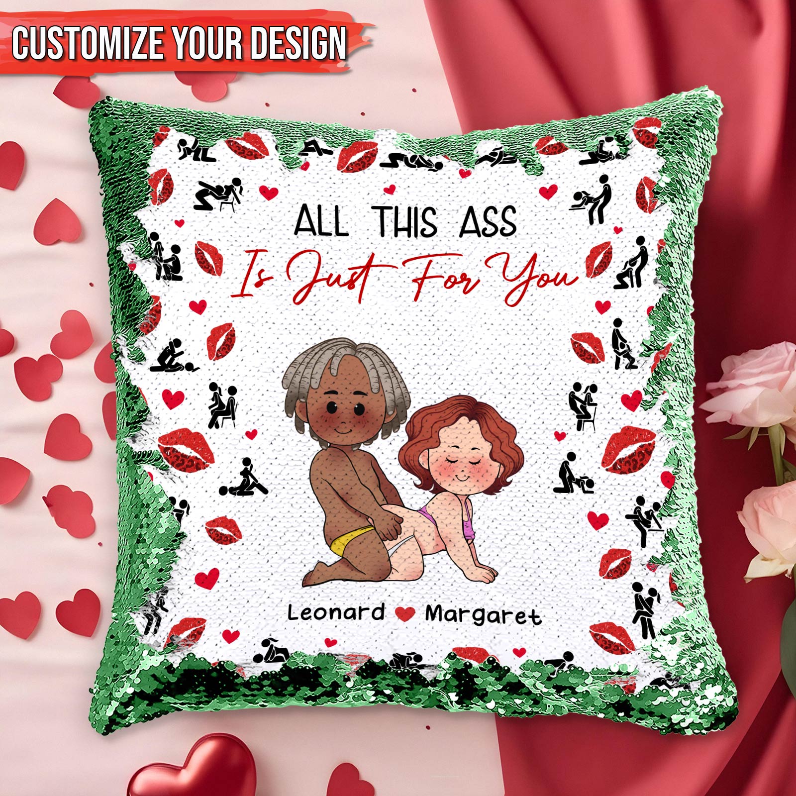 Couple - I F*cking Love You Either Way Works - Personalized Sequin Pillow