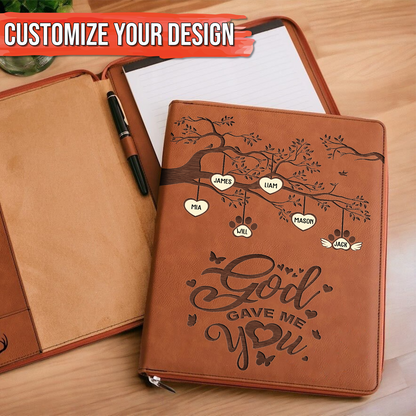 Family - God Gave Me You - Personalized Zipper Portfolio