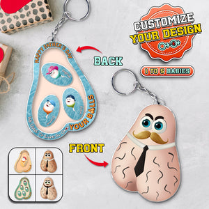 Father - We Used To Live In Your Balls - Personalized Acrylic Shaking Keychain - VER 2