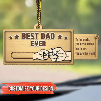 Father - Best Dad Ever - Personalized Wooden Slider Card