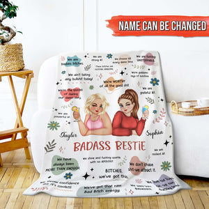 Besties - Badass Bestie - Personalized Blanket