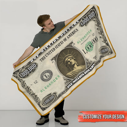 For Friend - Sleep Like A Millionaire - Personalized Dollar Blanket