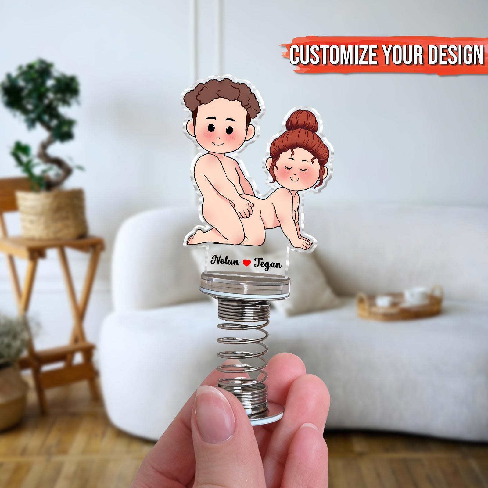 Couple - Love In A Spring - Personalized Shaker Acrylic Standee