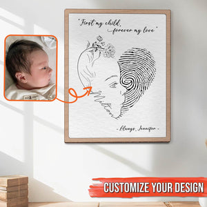 Family - First My Child, Forever My Love - Personalized Wooden Sign