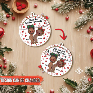 Couple - I Love You For Your Personality - Personalized Circle Rolling Ornament