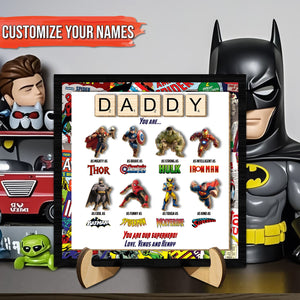 Father - You Are Our Superhero - Personalized 3-Layer Wooden Sign