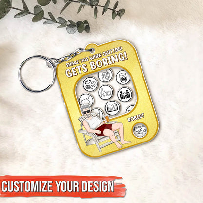Family - Shake This When Quitting Gets Boring! - Personalized Shaking Keychain