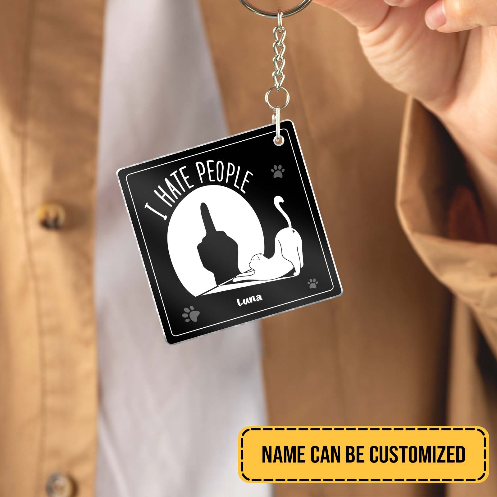 Pet Lover - I Hate People - Personalized Acrylic Keychain