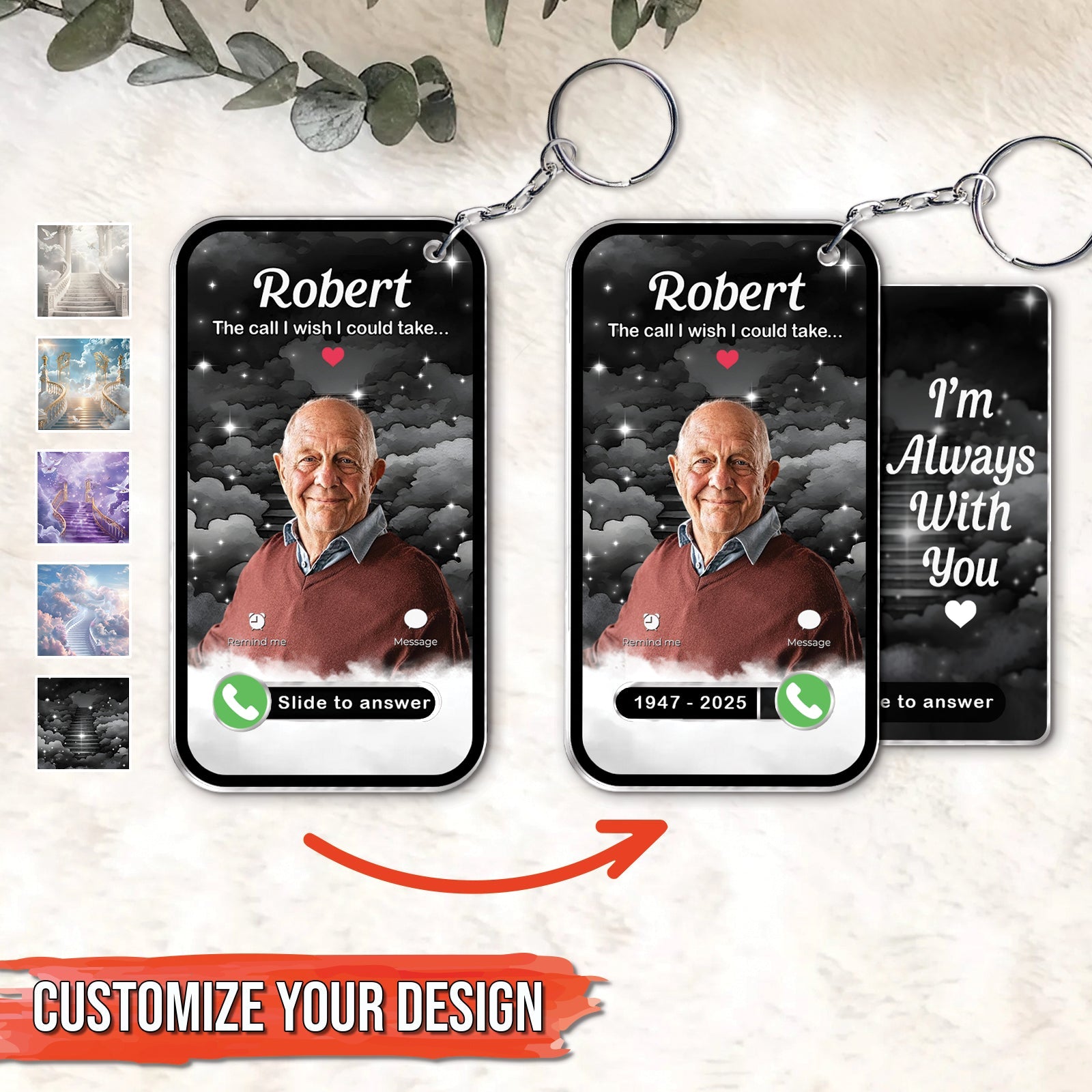 Family - The Call I Wish I Could Take - Personalized Photo Acrylic Slider Keychain