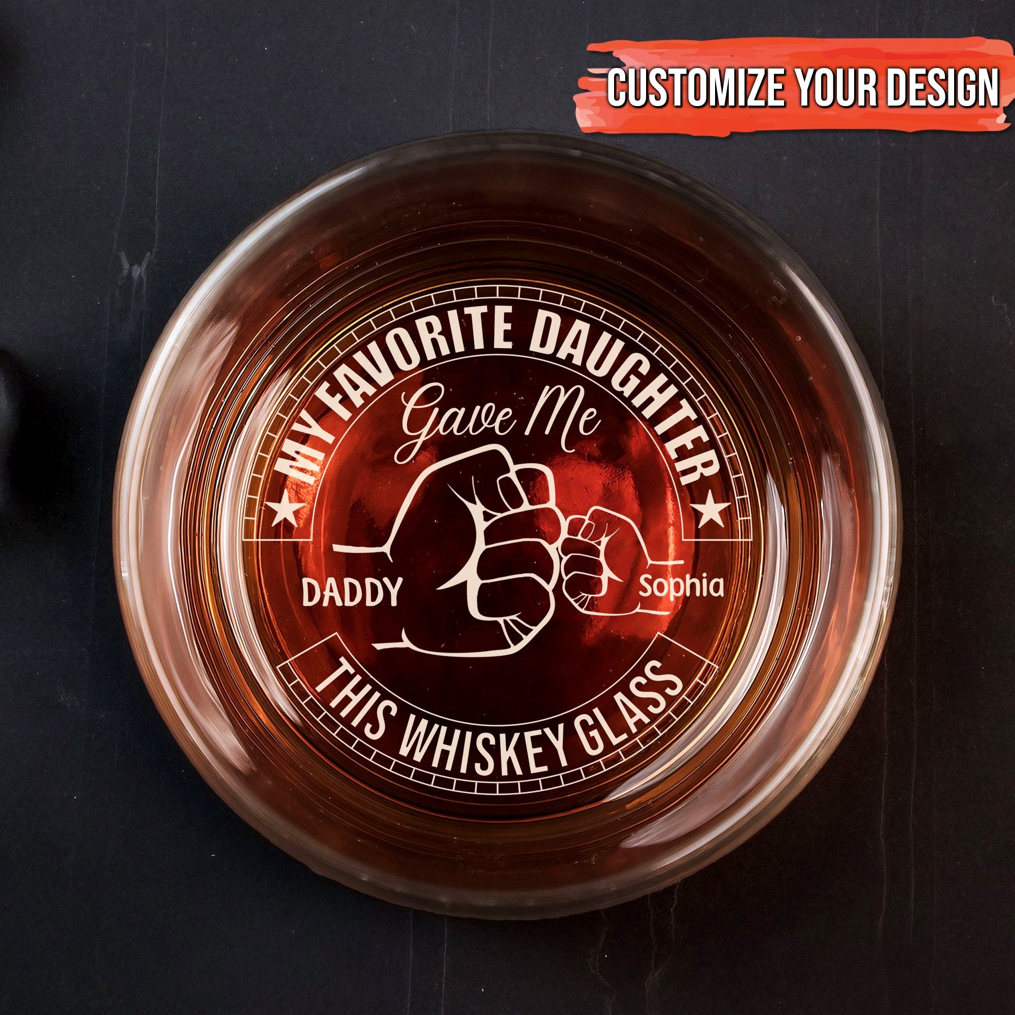 Family - My Favorite Son/Daughter/Granddaughter/Grandson Gave Me This Whisky Glass - Personalized Whisky Glass