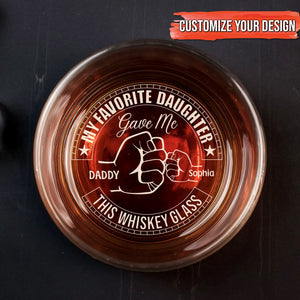 Family - My Favorite Son/Daughter/Granddaughter/Grandson Gave Me This Whisky Glass - Personalized Whisky Glass