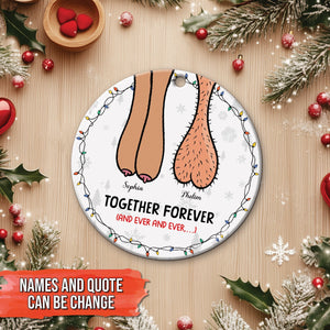 Couple - Annoying Each Other - Personalized Circle Ceramic Ornament