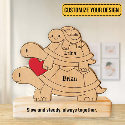 Family - Together We Move At Our Own Pace, But We Always Get There - Personalized Wooden Puzzle