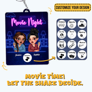 Bestie - Girl's Night Food/Movie Random's Choice - Personalized Shaking Keychain