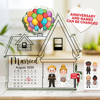 Couple Wedding Gift - Married Day - Personalized Acrylic Plaque