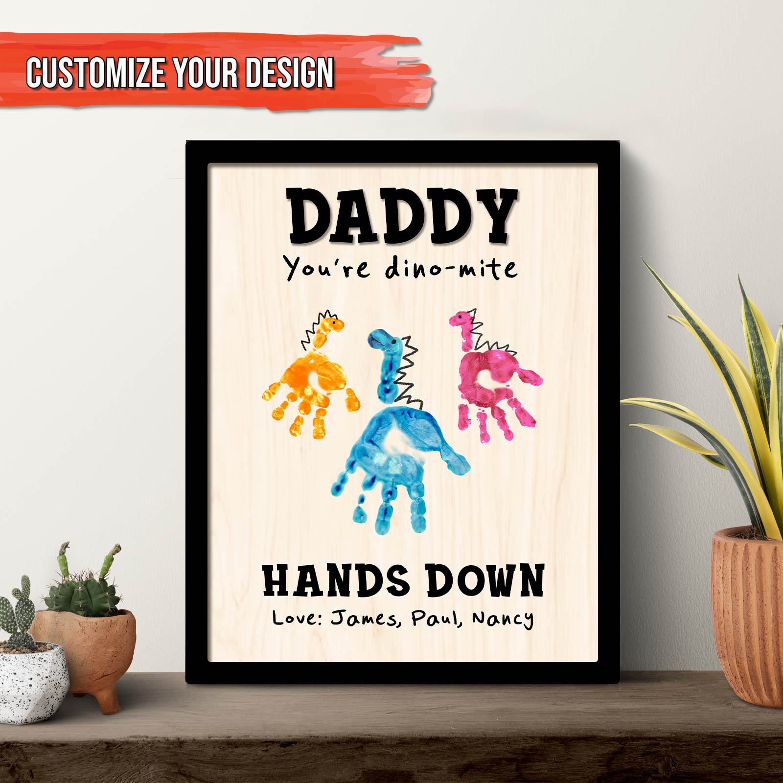Family - Daddy, You're Dino-Mite - Personalized Wooden Layers Plaque