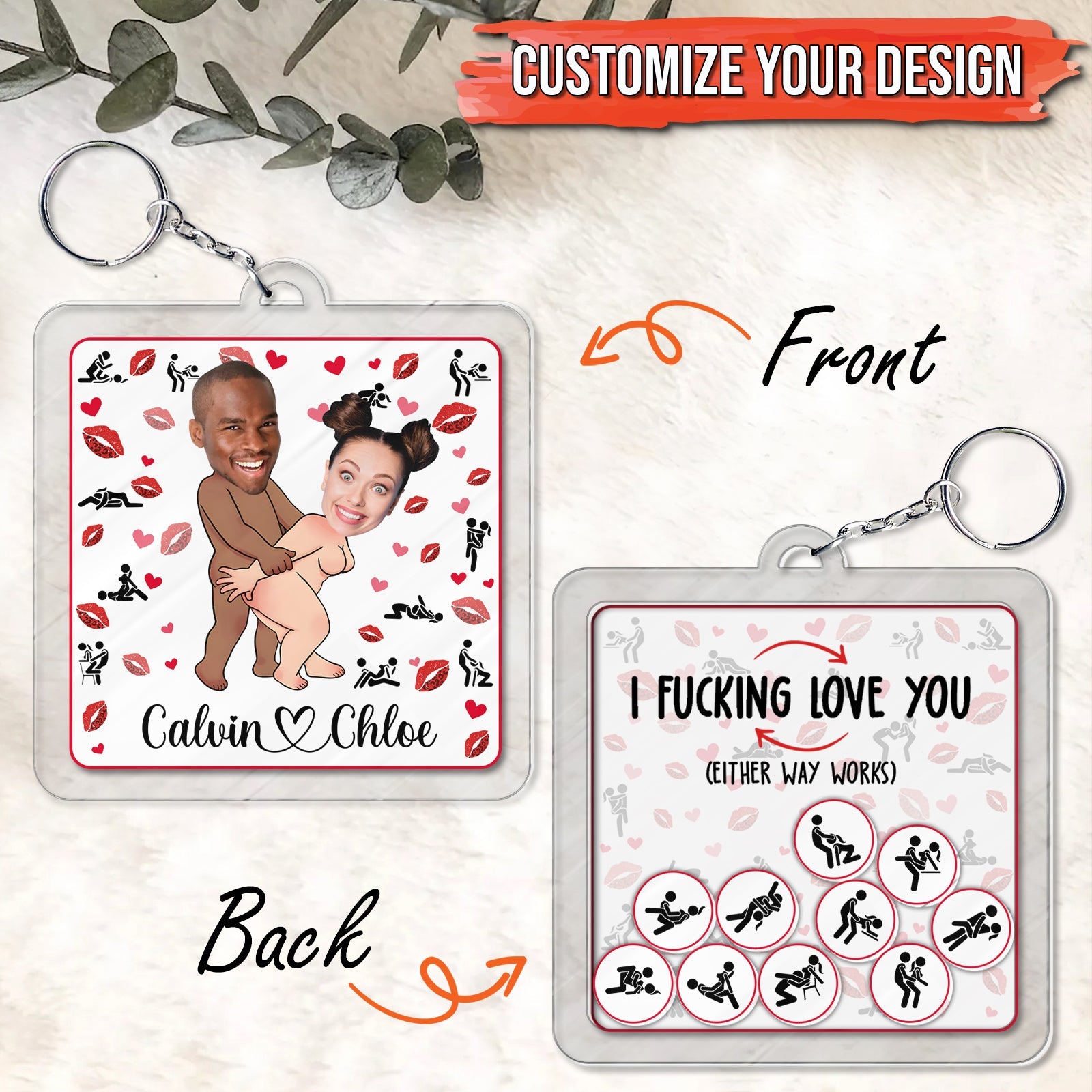 Couple - I Fucking Love You Either Way Works - Personalized Shaking Keychain