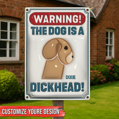 Pet Lovers - Warning - Personalized Inflate Classic Metal Sign