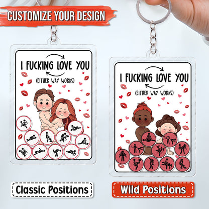 Couple - I F*cking Love You - Personalized Shaking Keychain