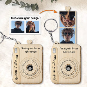 Couple - We Keep This Love In Photograph - Personalized Photo Wooden Slider Keychain
