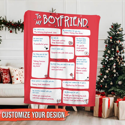 Couple - To My Boyfriend - Personalized Blanket