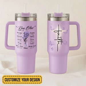 Gifts for Christian Women – Faith-Inspired - Personalized Tumbler With Straw