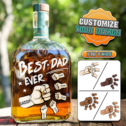 Father - Best Dad Ever - Personalized Whiskey Bottle
