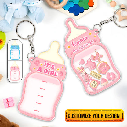 Family - It's A Girl/Boy - Personalized Shaking Keychain