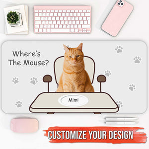 Pet Lover - Waiting For The Mouse - Personalized Mouse Pad