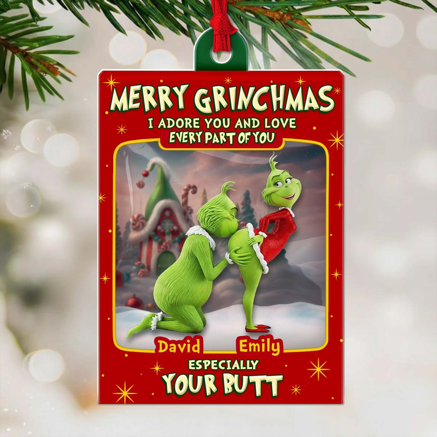 I Adore You And Love Every Part Of You - Personalized Christmas Acylic Ornament