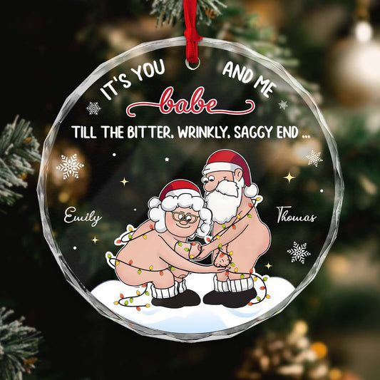 IT'S YOU AND ME  - Personalized Christmas Glass Ornament For Couples