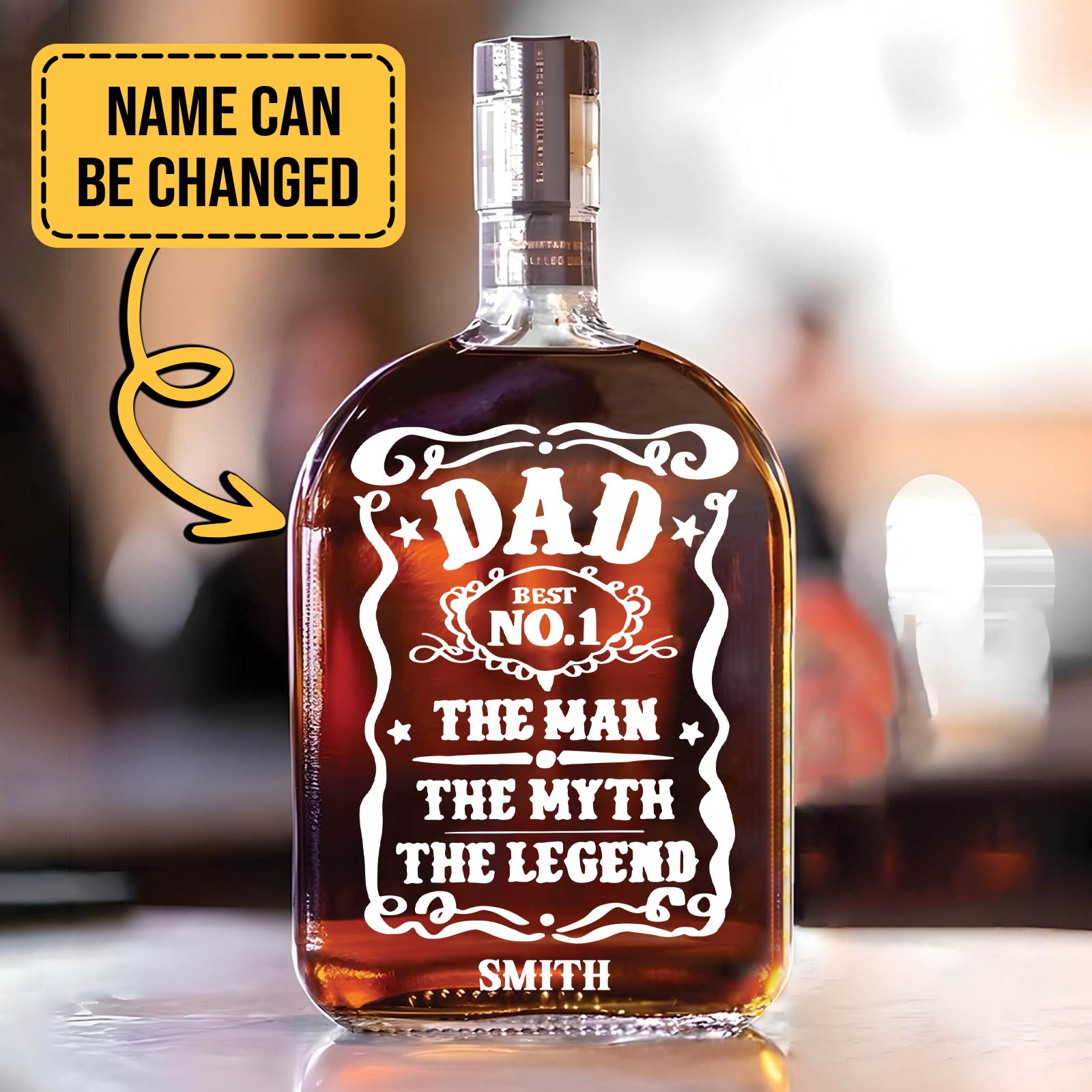 Family - Dad No.1 - Personalized Whiskey Bottle
