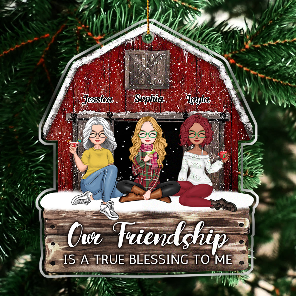 Besties - We'll Be Friends Until We're Old And Senile Then We'll be New Best Friends - Personalized Wooden Ornament