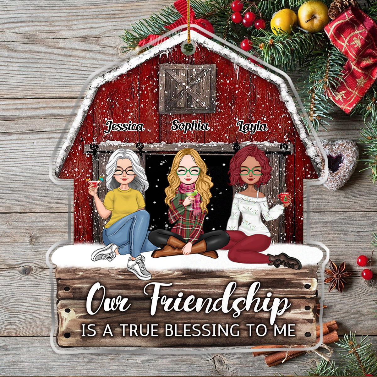 Besties - We'll Be Friends Until We're Old And Senile Then We'll be New Best Friends - Personalized Wooden Ornament