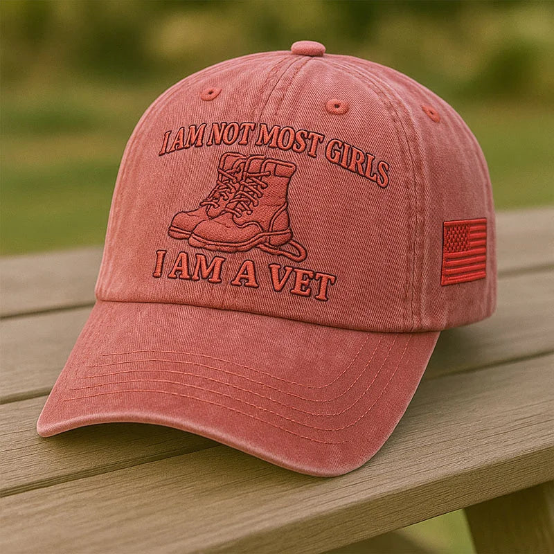 I Am A Vet Hat | Military Boots Embroidered Baseball Cap