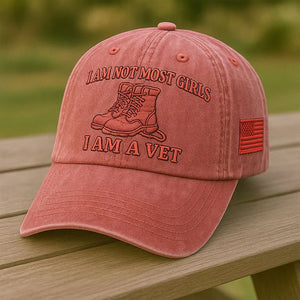 I Am A Vet Hat | Military Boots Embroidered Baseball Cap