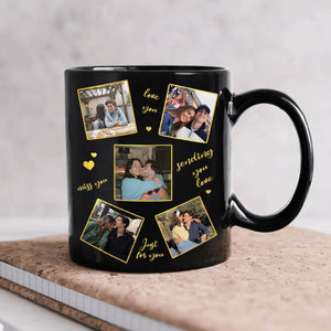 Anniversary personalized coffee mug featuring custom photos and heartfelt messages for loved ones
