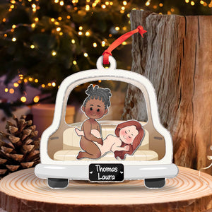 Personalized 365Gifty Couple Car Ornament featuring a playful design for holiday decor