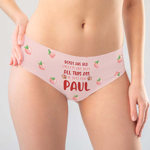 Custom couple underwear with a playful design and personalized text for couples