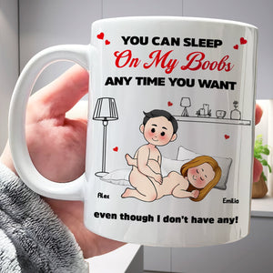 Custom funny mugs for couples featuring a playful design with a lighthearted message