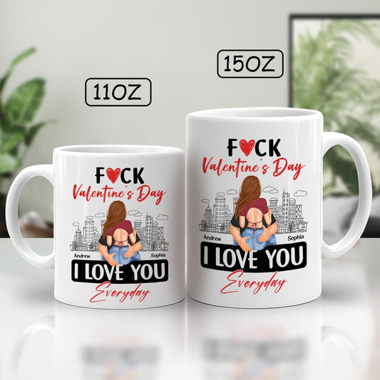 Custom I love you mug for couples with bold Valentine's Day message and personalized names Andrew and Sophia