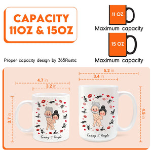 Custom married gift mug featuring a cute couple design by 365Gifty, available in 11oz and 15oz sizes