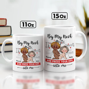 Custom romantic gift for couples coffee mugs with playful design and personalized names