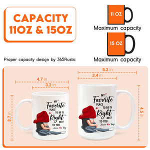 Custom together mug for couples featuring a heartfelt design and two size options: 11 oz and 15 oz