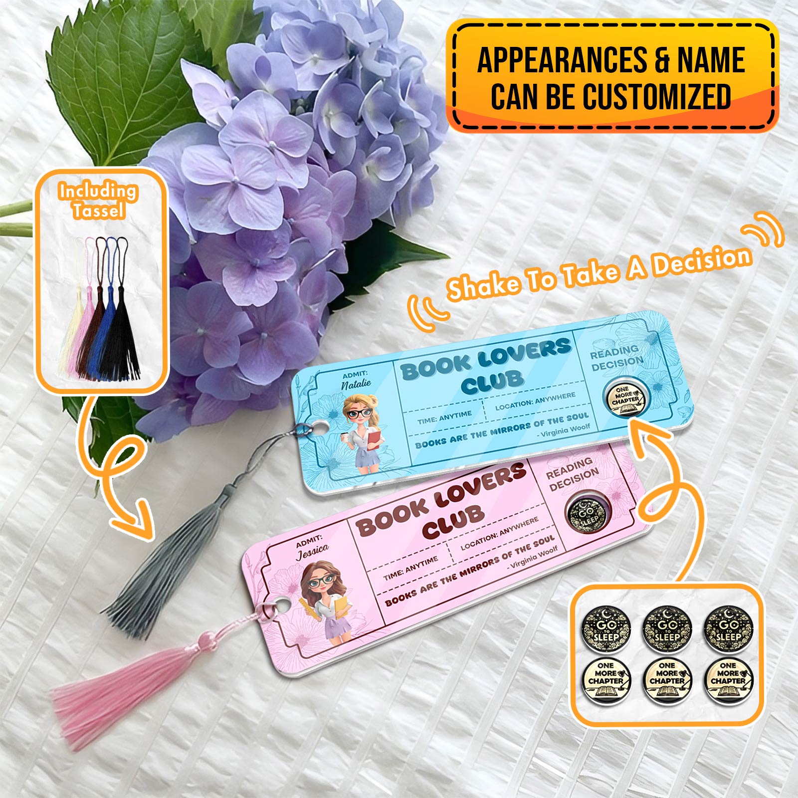 Personalized Bookmark For Book Lovers with customizable appearance and tassel included