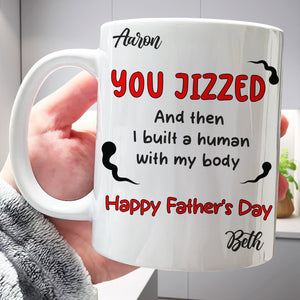 365Gifty you jizzed mug gift for dad white ceramic Fathers Day mug with humorous sperm design