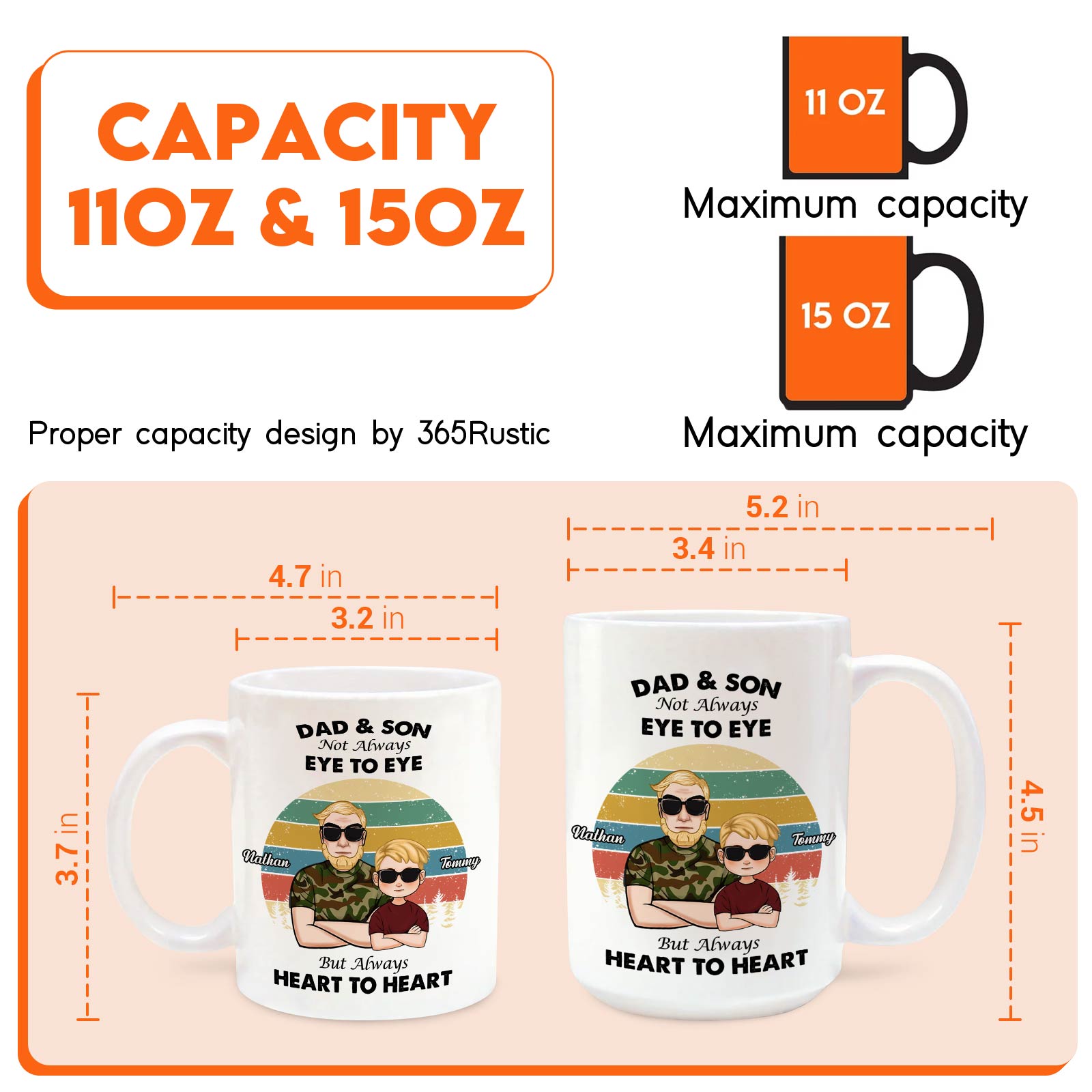 Heart to heart dad gift mug with humorous design for dad and son bonding moments