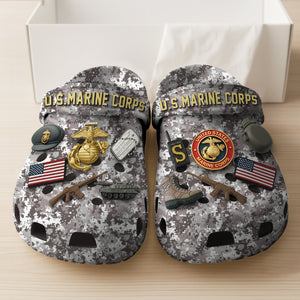 US Marine Corps Military Style Clogs with Badge/Insignia Charms