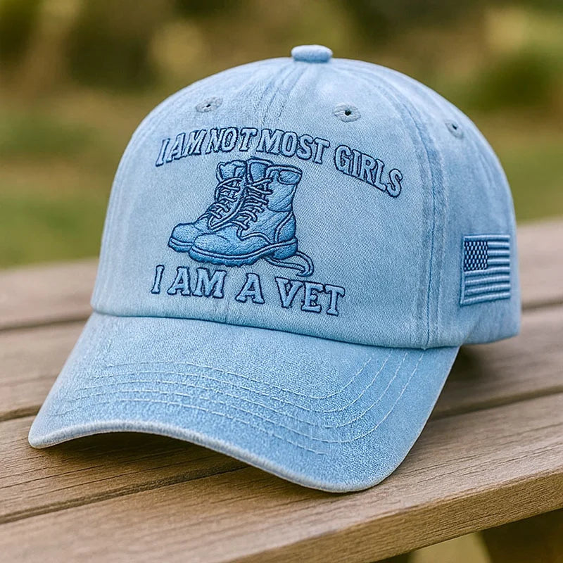 I Am A Vet Hat | Military Boots Embroidered Baseball Cap